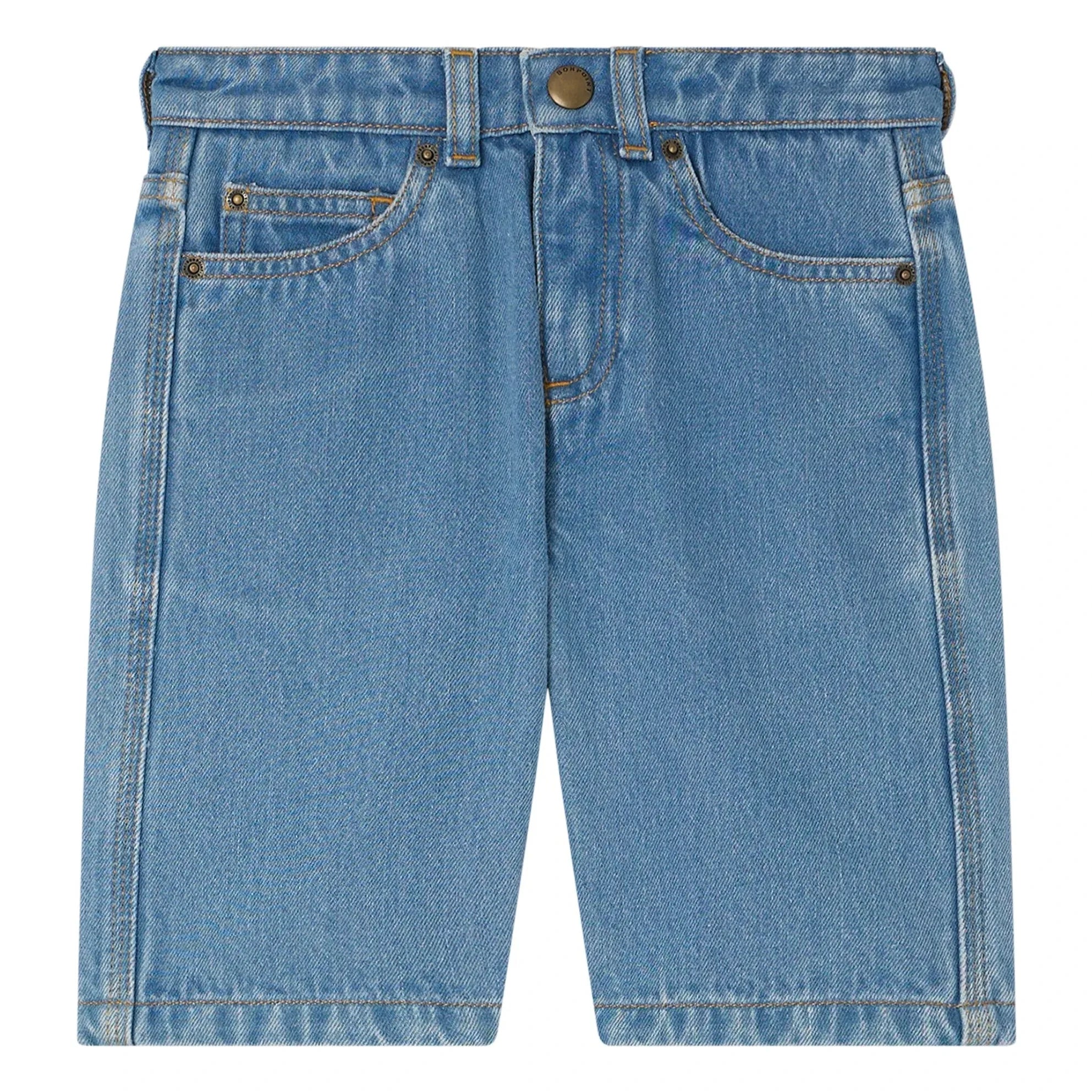 Bonpoint - Elvio Denim Bermuda Şort Organik Pamuk | Mavi