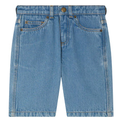 Bonpoint - Elvio Denim Bermuda Şort Organik Pamuk | Mavi