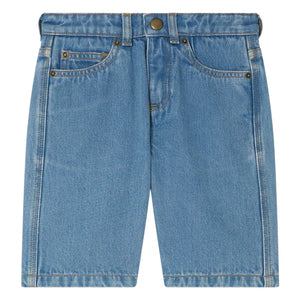Bonpoint - Elvio Denim Bermuda Şort Organik Pamuk | Mavi