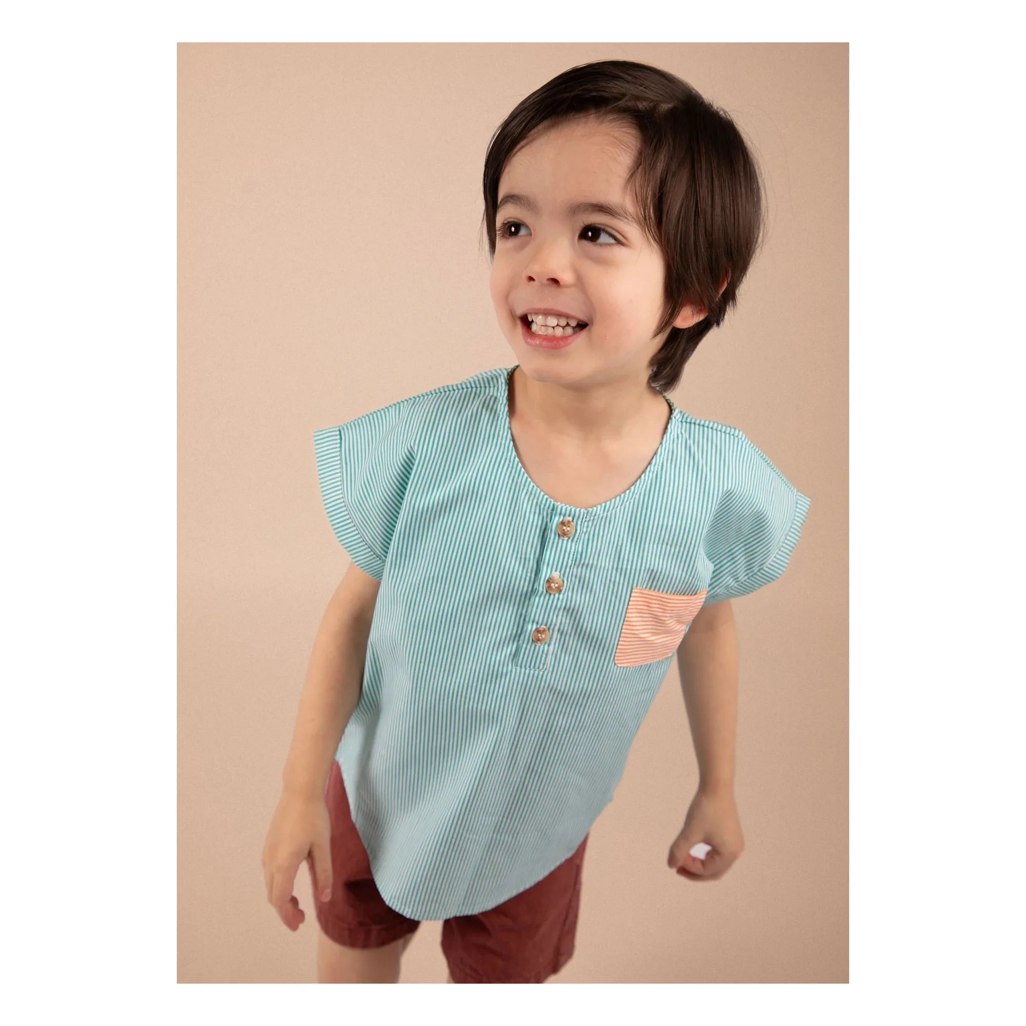 Loir - Kurta Çizgili Ceket | Turkuaz