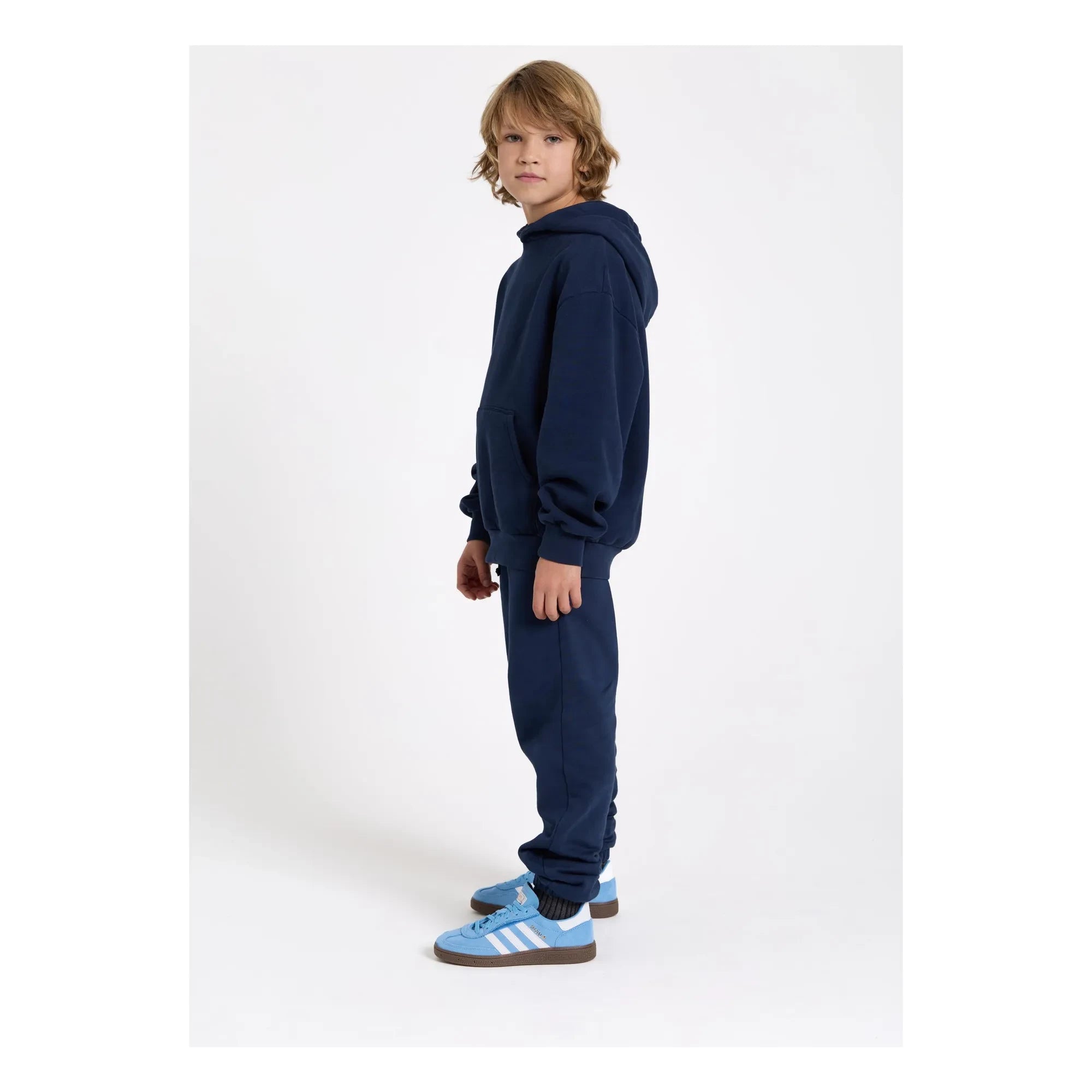 Smallable Kid - Yıkanmış mavi organik pamuk jogger