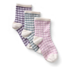 Soor Ploom - 3 Çift Vichy Çorap Seti | Ekru