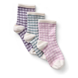 Soor Ploom - 3 Çift Vichy Çorap Seti | Ekru