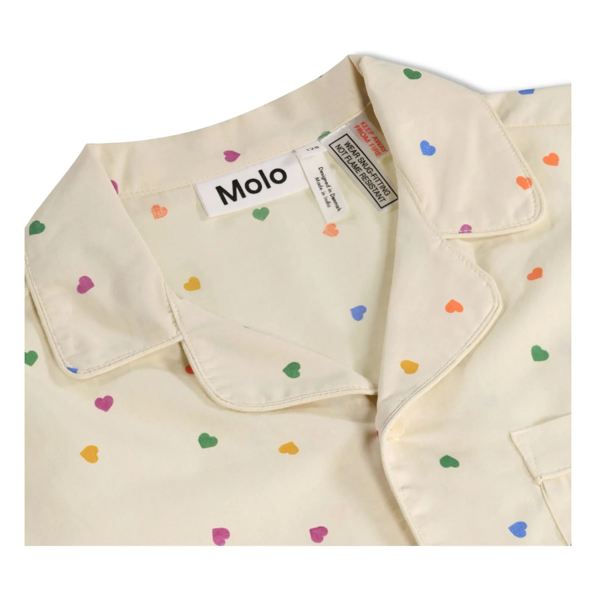 Molo - Lexi Hearts Organik Pamuklu Kısa Pijama | Ekru