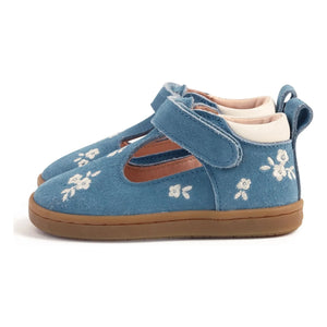 Lazare - Babies İşlemeli Pia Etoile Çiçekler Süet | Denim Mavisi