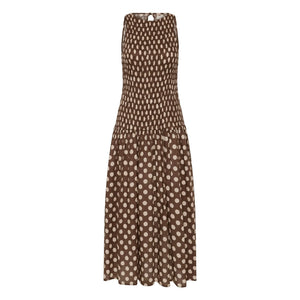 Faithfull the Brand - Luisa Pamuk Puantiyeli Elbise | Chocolate