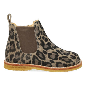 Angulus - Leopar Chelsea Botlar Fermuarlı | Taupe kahverengi