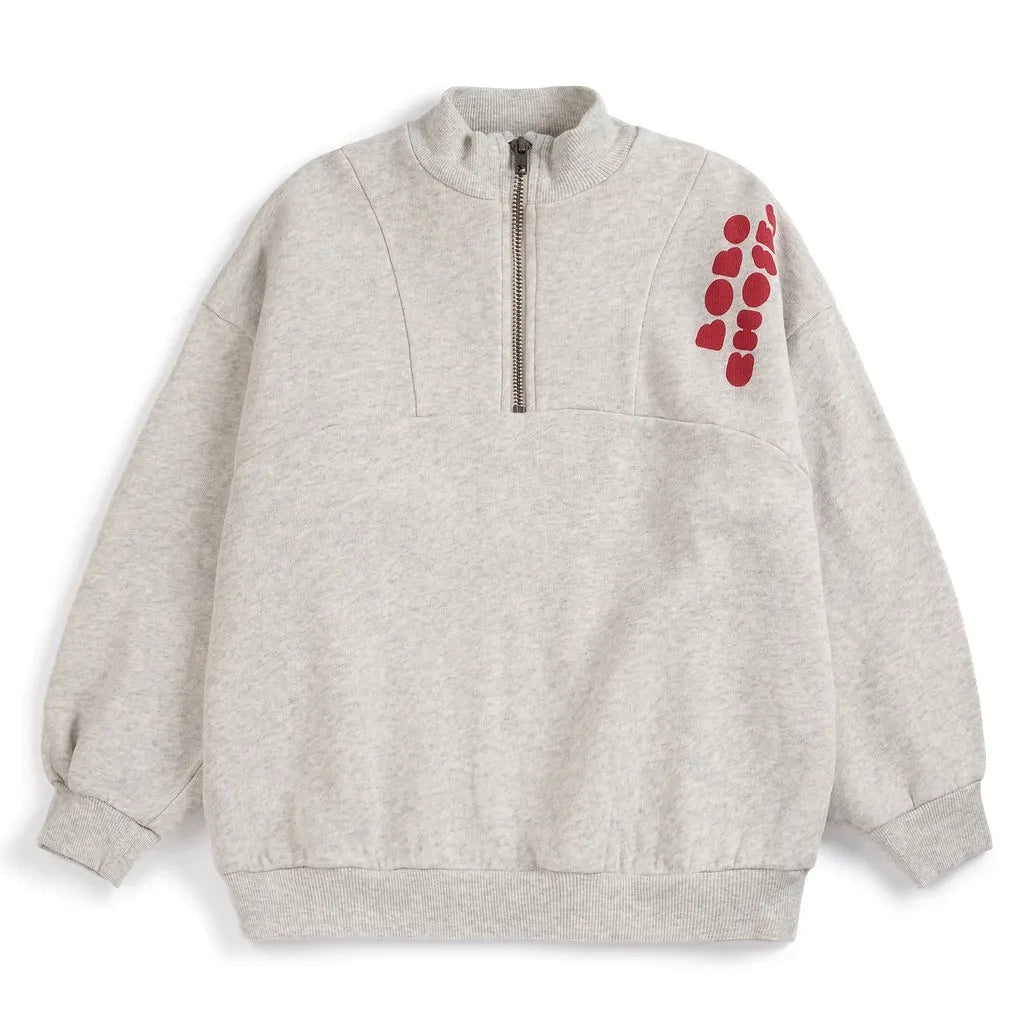 Bobo Choses - Bobo Choses Fermuarlı Sweatshirt Organik Pamuk | Heather Gri