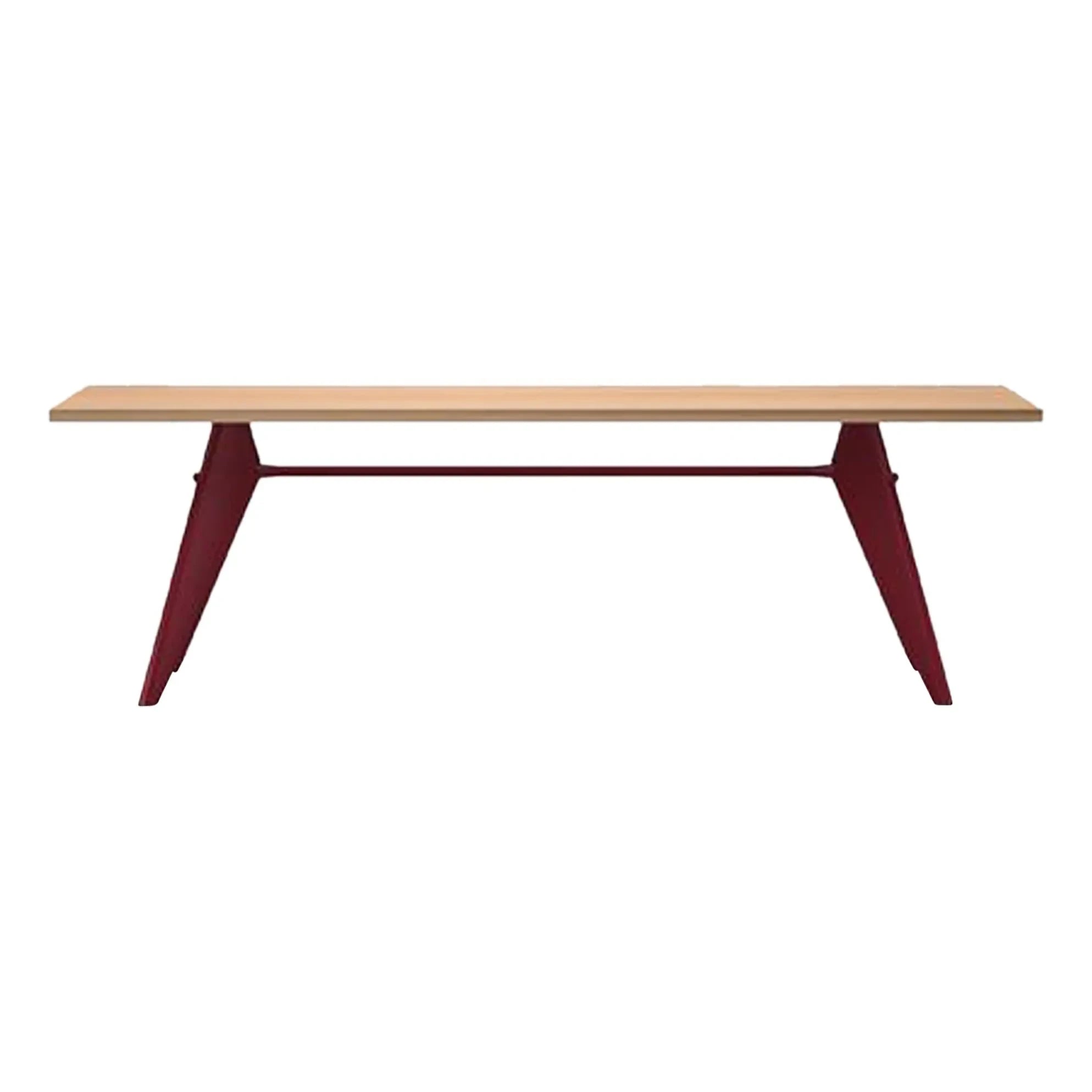 Vitra - EM Masa - Japon kırmızı kaide - Jean Prouvé, 1950 | Meşe