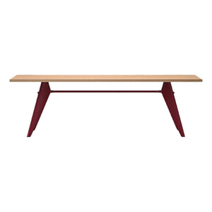 Vitra - EM Masa - Japon kırmızı kaide - Jean Prouvé, 1950 | Meşe