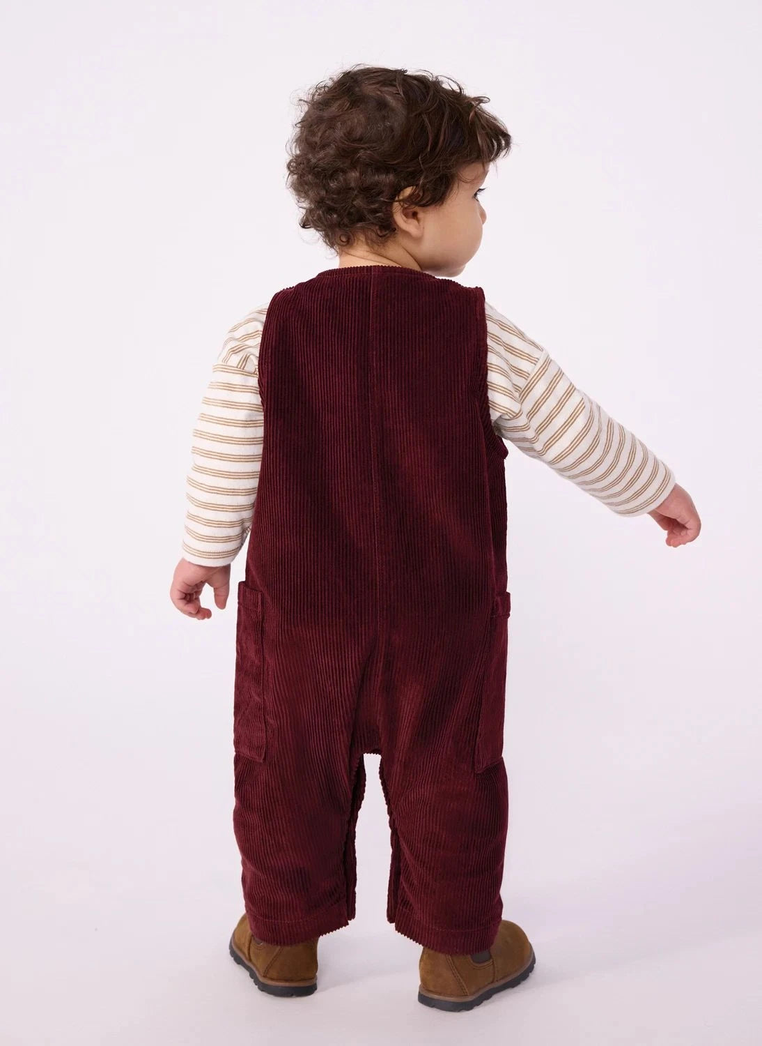 Petit Bateau - Kadife Dokulu Organik Pamuk Tulum | Bordo