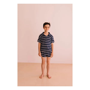 We Are Kids - Juju Çizgili Organik Pamuklu Havlu Şort | Lacivert