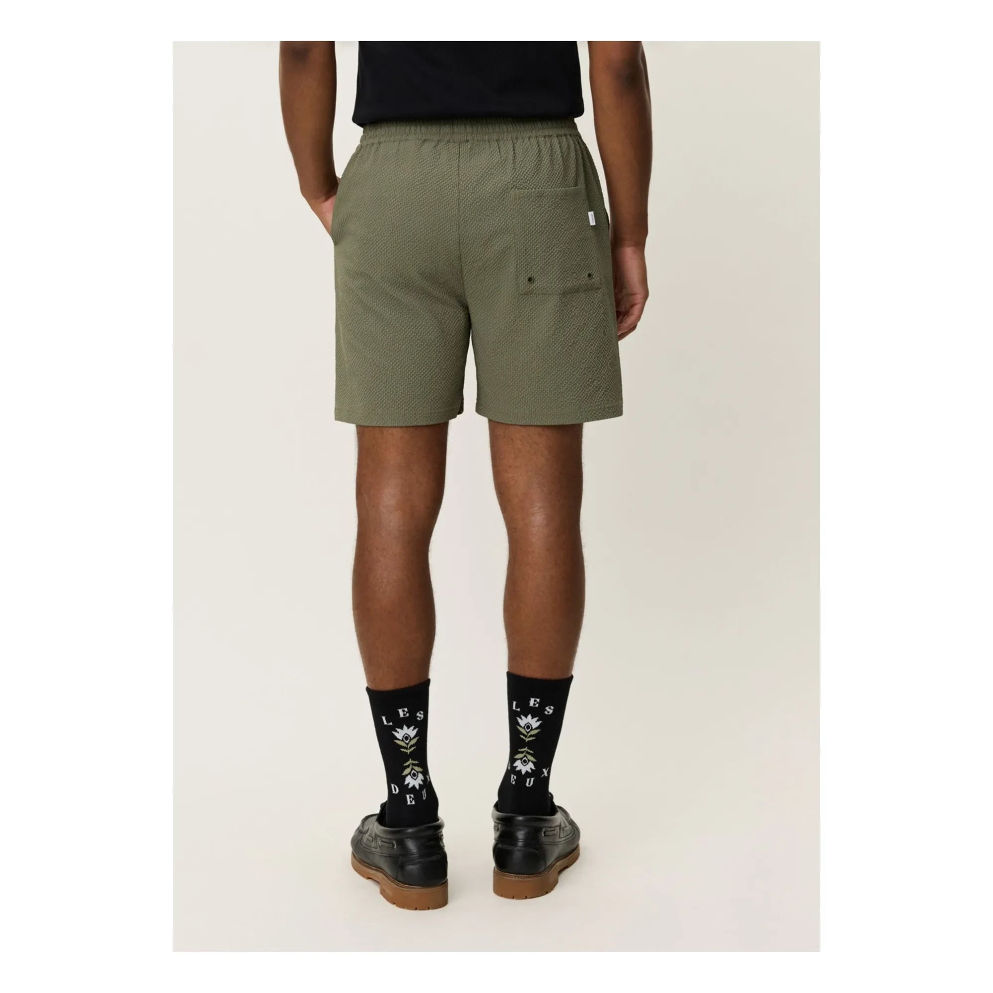 Les Deux - Stan Seersucker Mayo Şortları | Haki