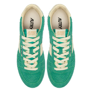Autry - Windspin Low İki Tonlu Süet ve Deri Sneaker | Yeşil