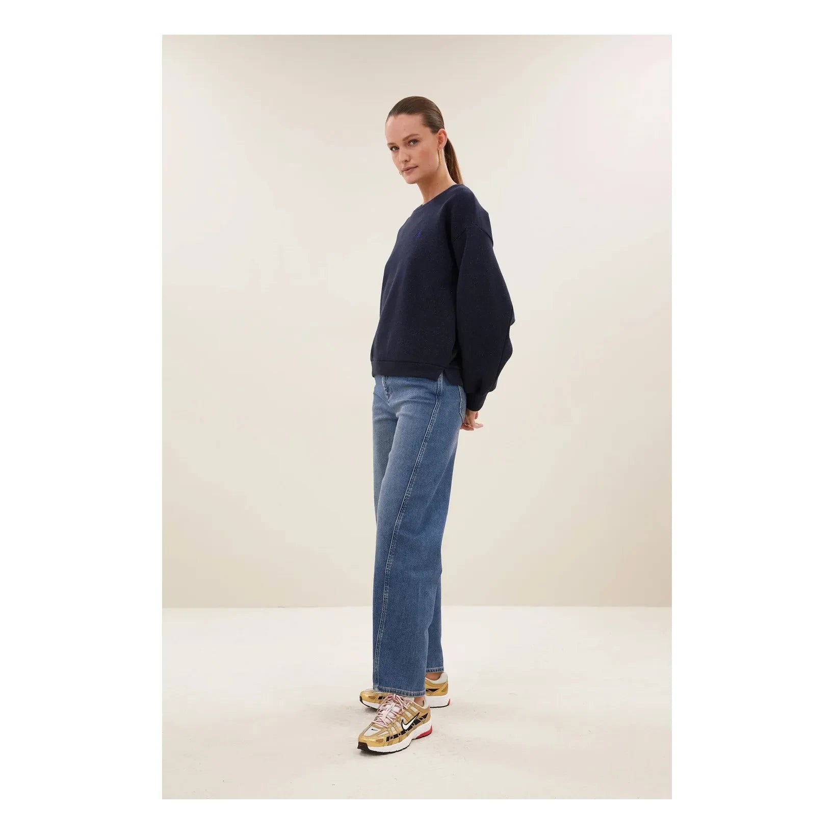 By Bar - Lili Sparkle pamuklu sweatshirt | Lacivert