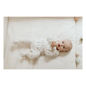 Petit Lem - Havuç Ayaklı Pijama, Fitilli Organik Pamuk | Beyaz