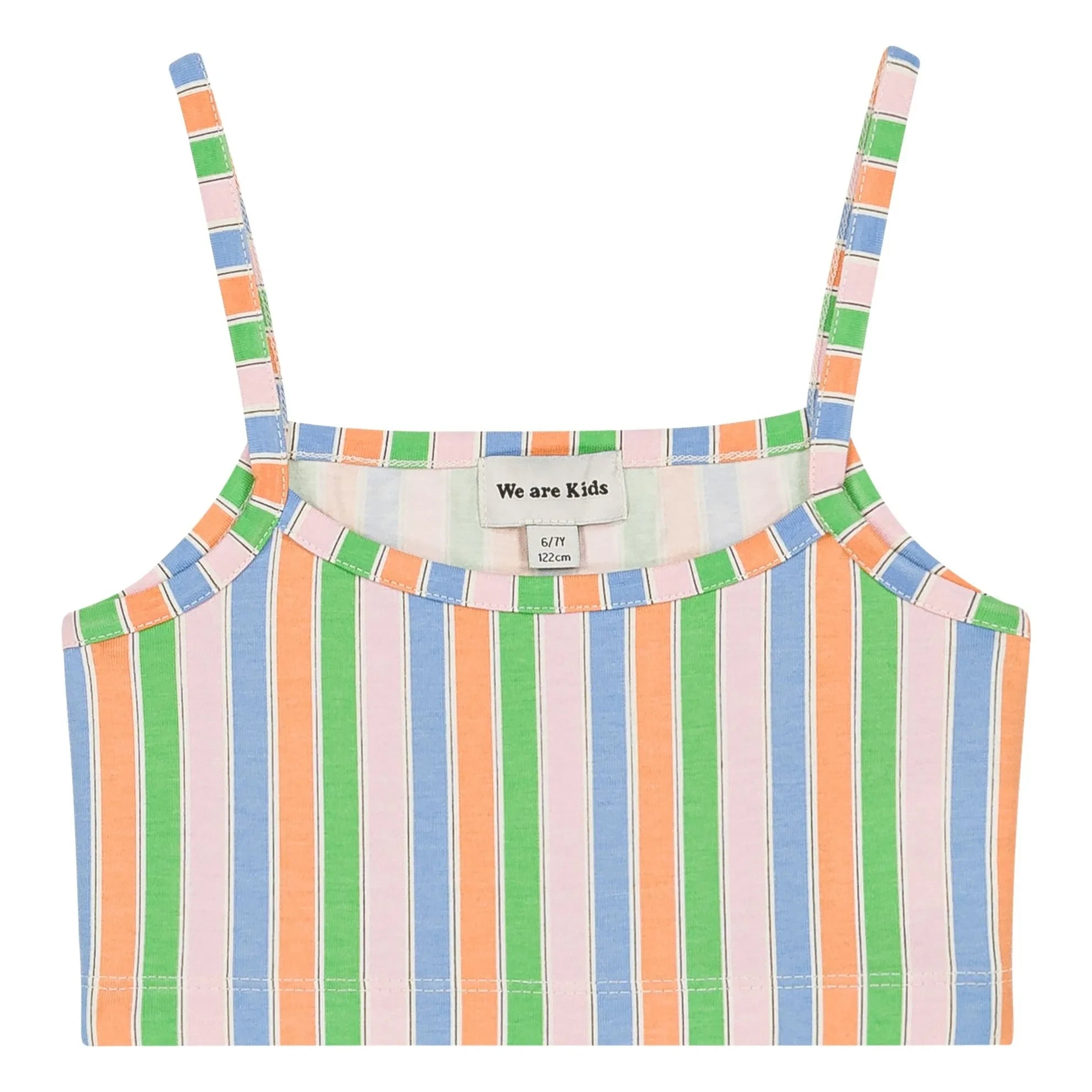We Are Kids - Vic Çizgili Organik Pamuklu Crop Top | Soluk Pembe