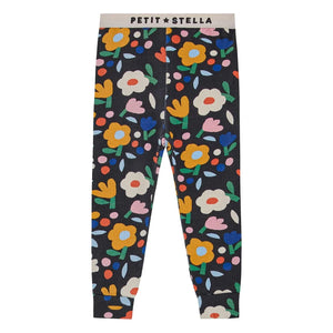 Petit Stella - Çiçek Desenli Pima Pamuk ve Modal Pijama | Siyah