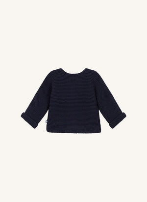 Petit Bateau - Lafa Purl Örgü Hırka | Lacivert
