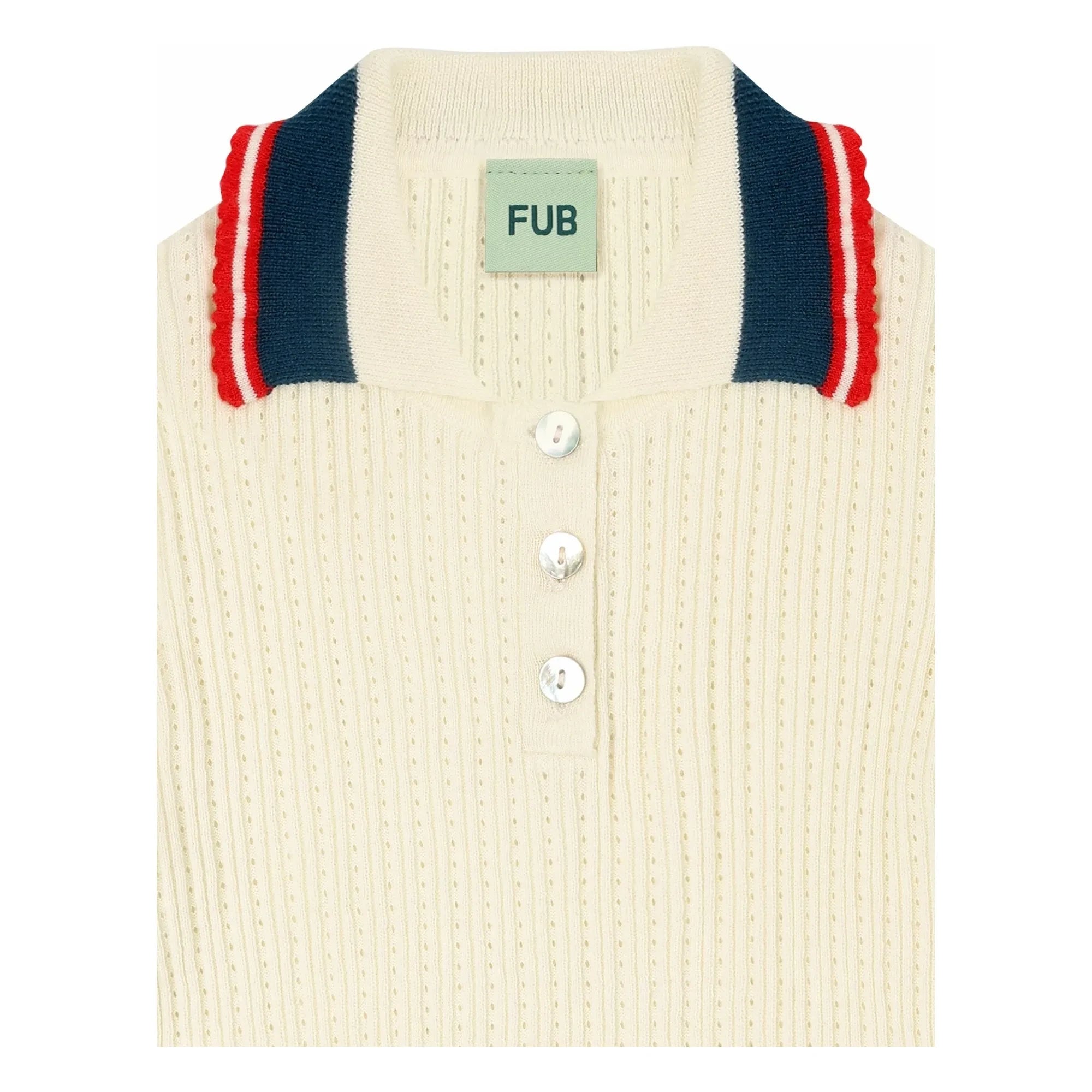 FUB - Polo Pointelle İnce Organik Pamuk Triko | Ekru