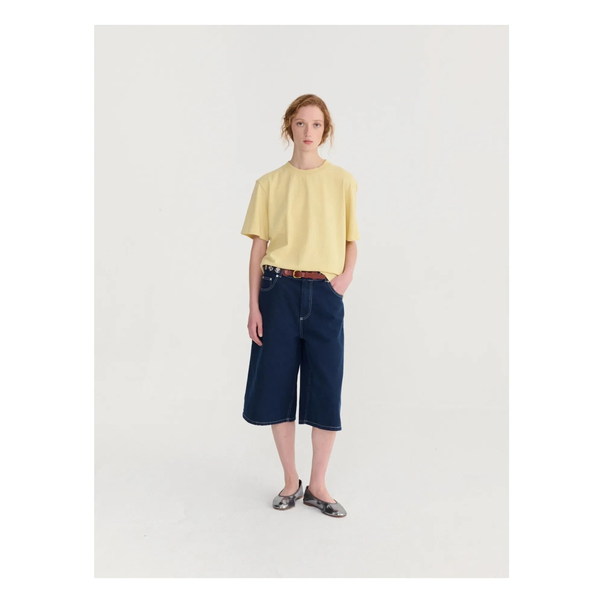 Bobo Choses - Denim Organik Pamuk Bermuda Şort | Mavi