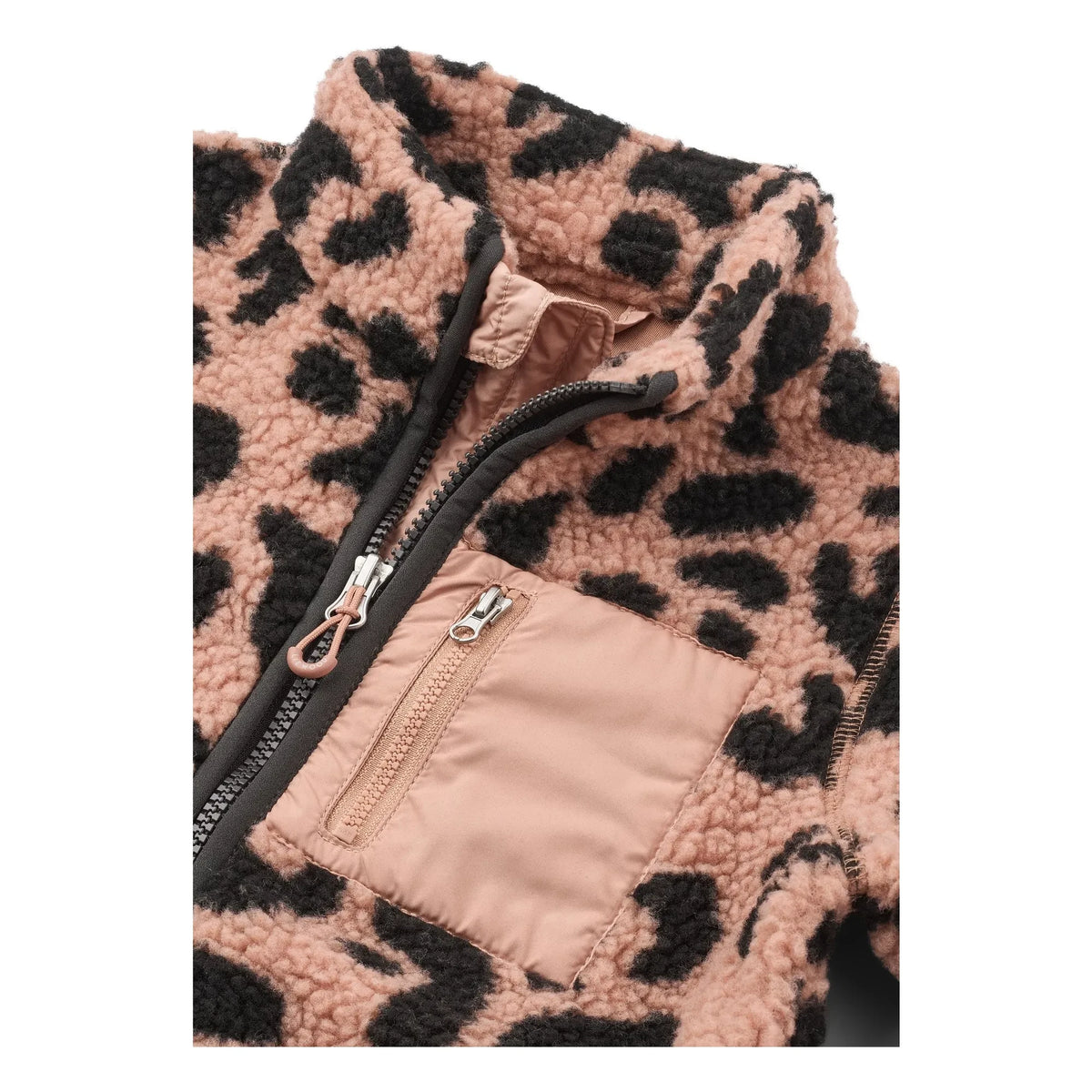 Liewood - Nolan Leopar Geri Dönüştürülmüş Elyaf Sherpa Ceket | Soluk Pembe