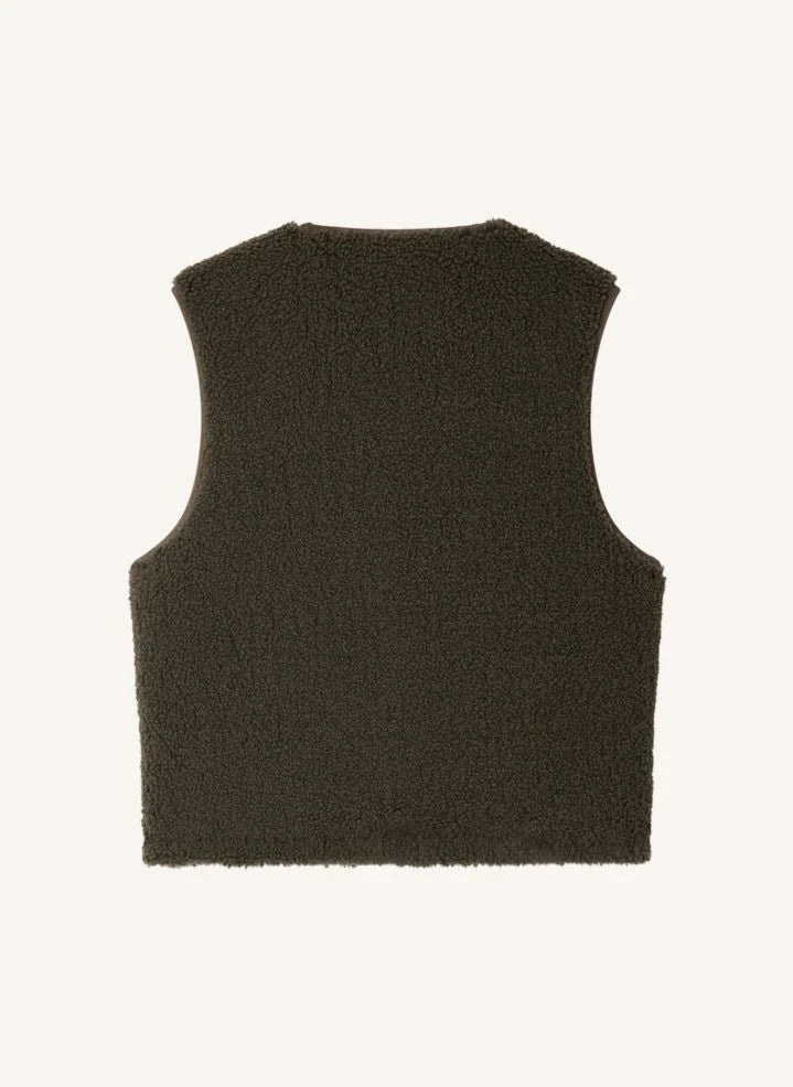 Bonpoint - Koyu Yeşil Junior Sherpa Kolsuz Mont