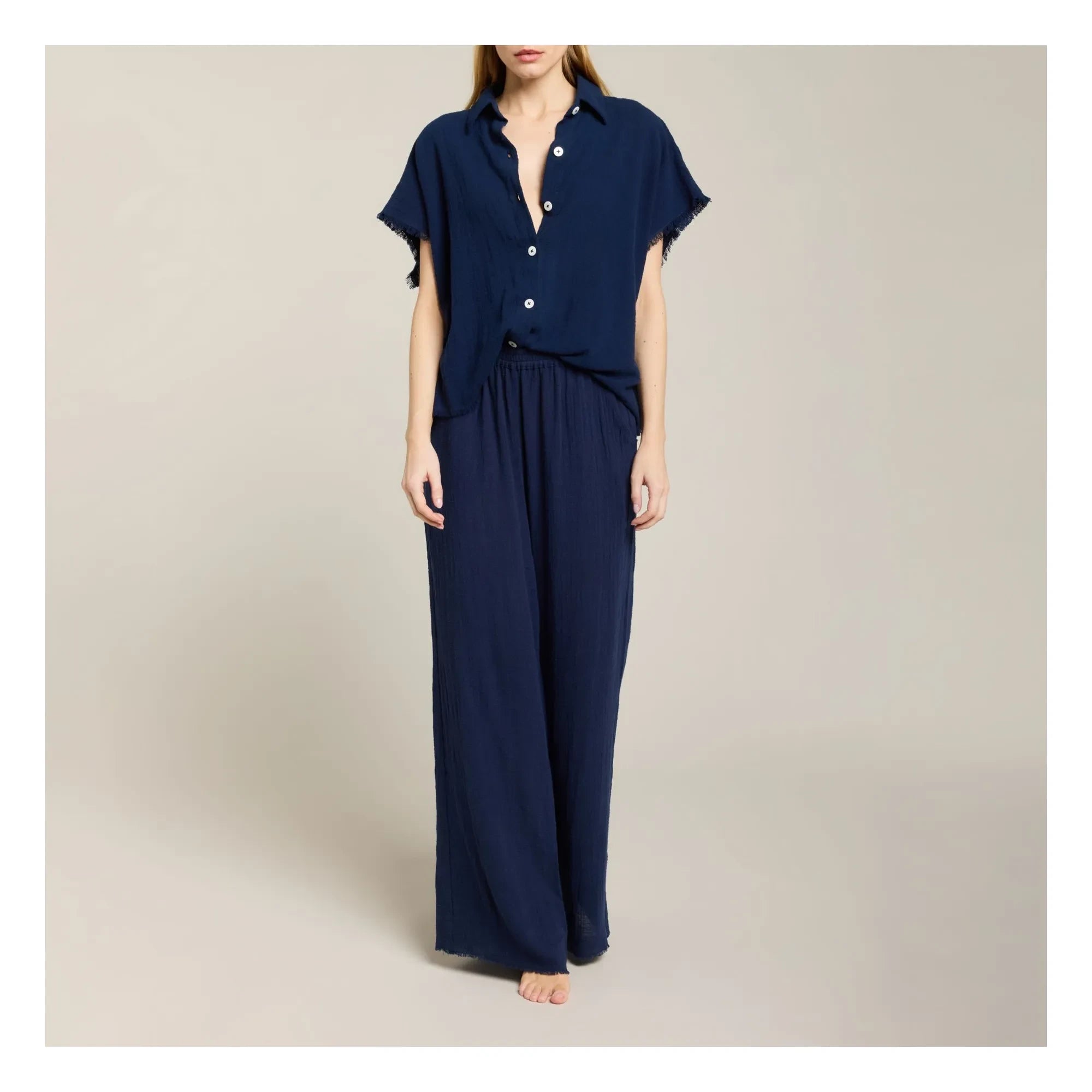 Maison Saint Julien - Sparta Pamuk Gazlı Pantolon | Lacivert