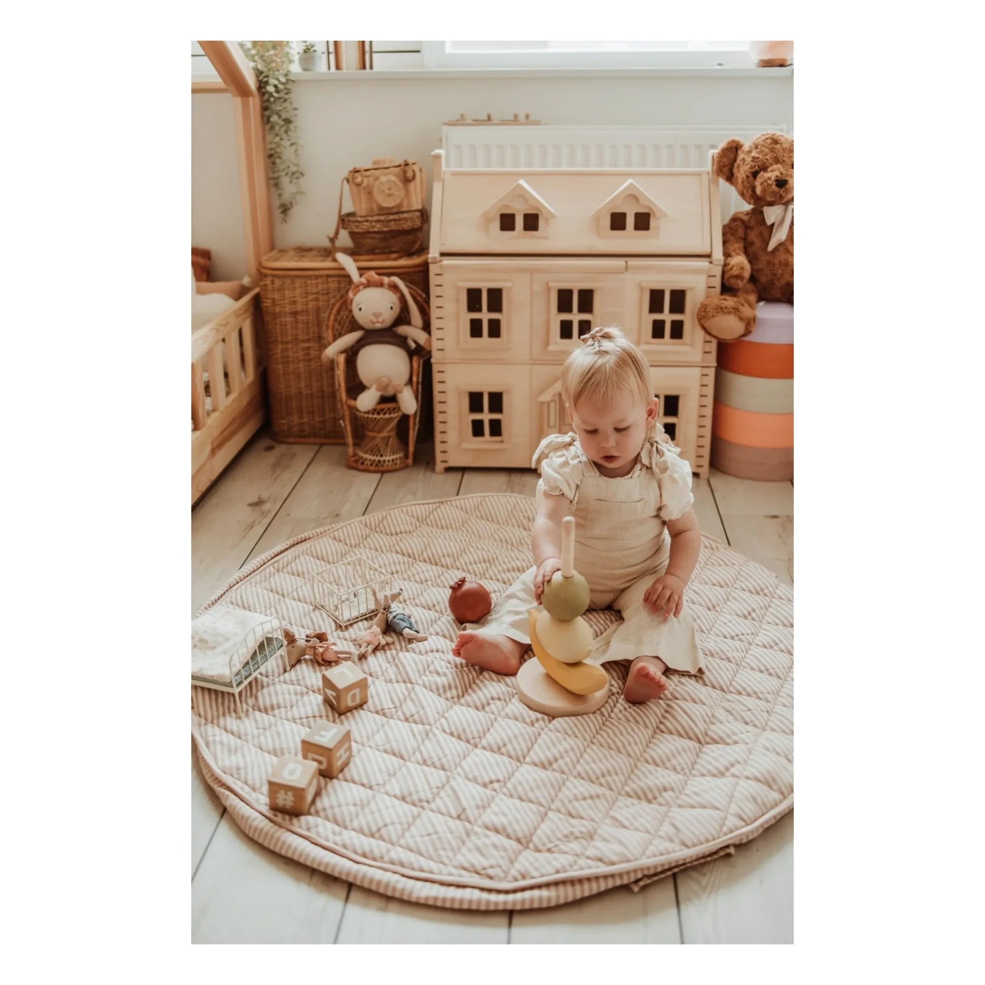 Play and Go - Noomad yürümeye başlayan çocuk çantası / mat - Çizgiler | Hardal