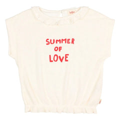 Búho - Summer Of Love Fırfırlı Terry T-Shirt | Ekru