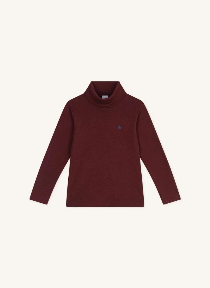 Petit Bateau - Organik pamuklu logolu balıkçı yaka | Bordo