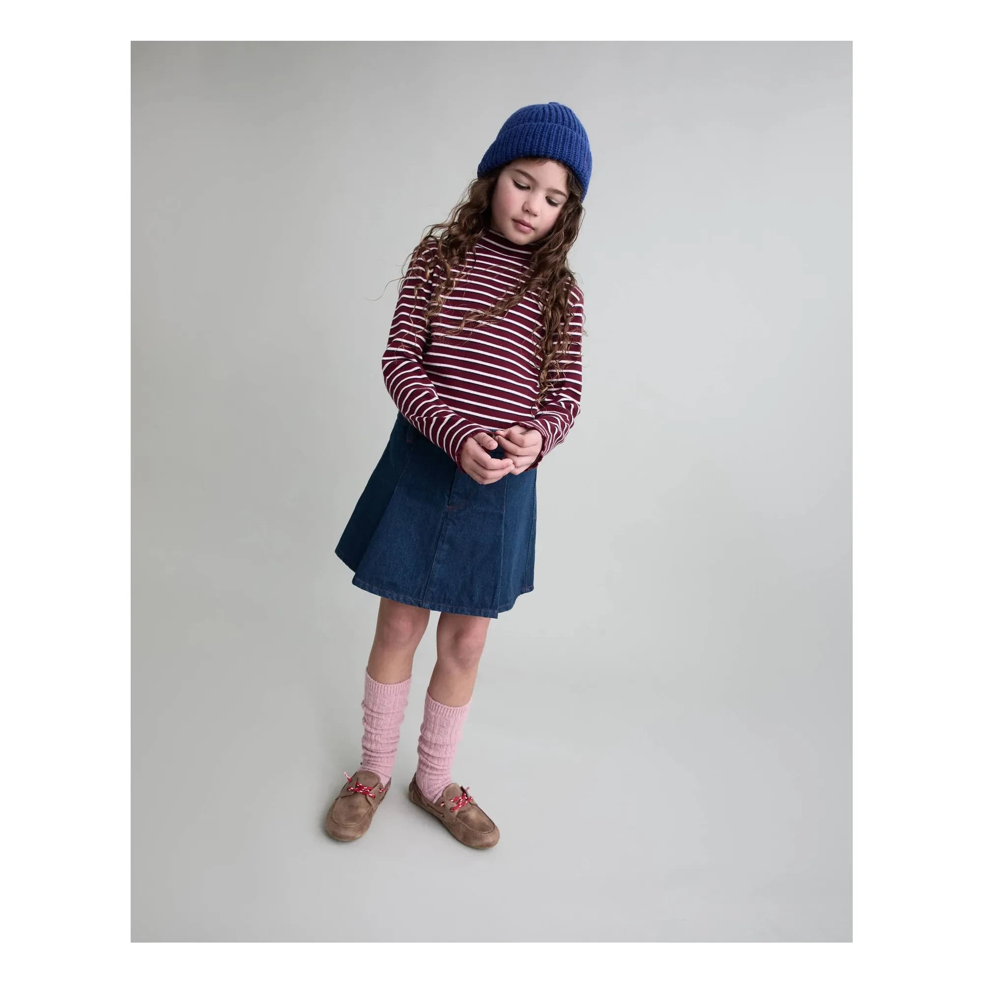 Búho - Çizgili balıkçı yaka T-shirt | Bordo