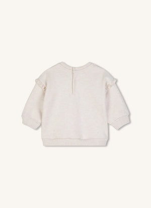 Chloé - Eskitilmiş Çiçekler Organik Pamuk Sweatshirt | Ekru
