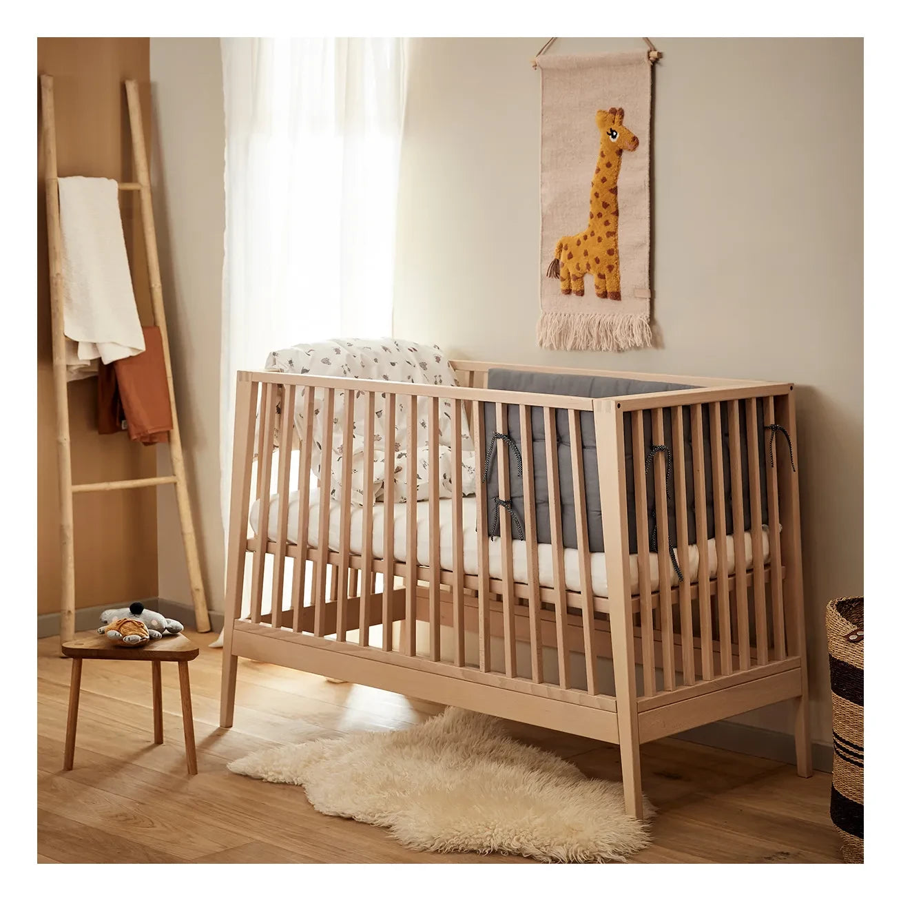 Leander - Linea ve Luna Organik Pamuk Bumper | Gri