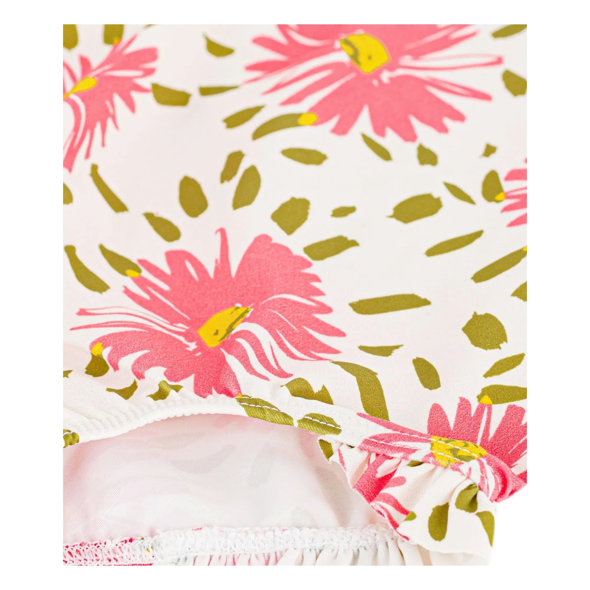 Petit Bateau - Çiçek Desenli Bebek Mayosu | Beyaz