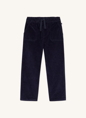 Petit Bateau - Kadife organik pamuk düz paça pantolon | Lacivert