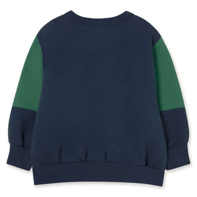 Tinycottons - Organik Pamuk Renk Bloklu Sweatshirt | Lacivert