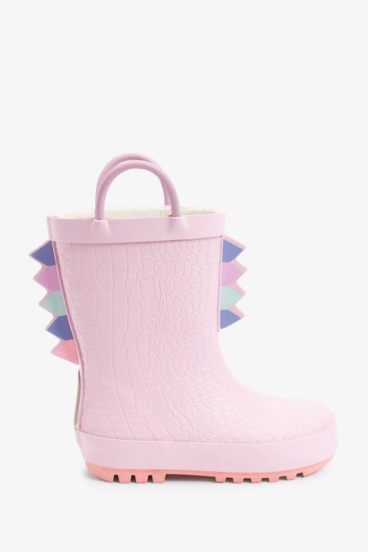 Dinossi - Kulplu Pembe Dinozor Yumuşak Tabanlı Kız Çocuk Polarlı Yağmur ve Kışlık Çizme - 29
