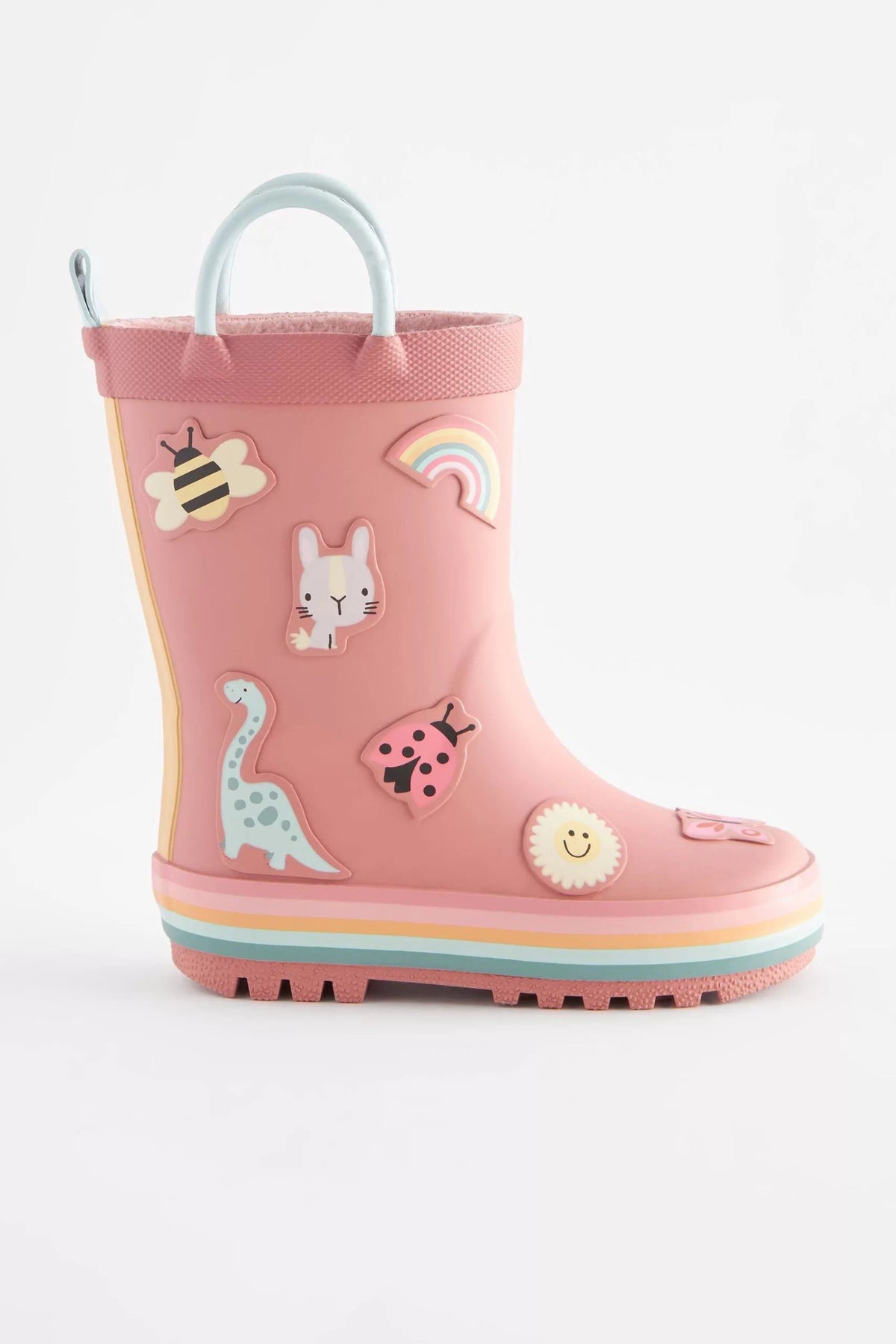 Dinossi - Soft Pembe Yumuşak Tabanlı Kız Çocuk Polarlı Yağmur Çizmesi - 28