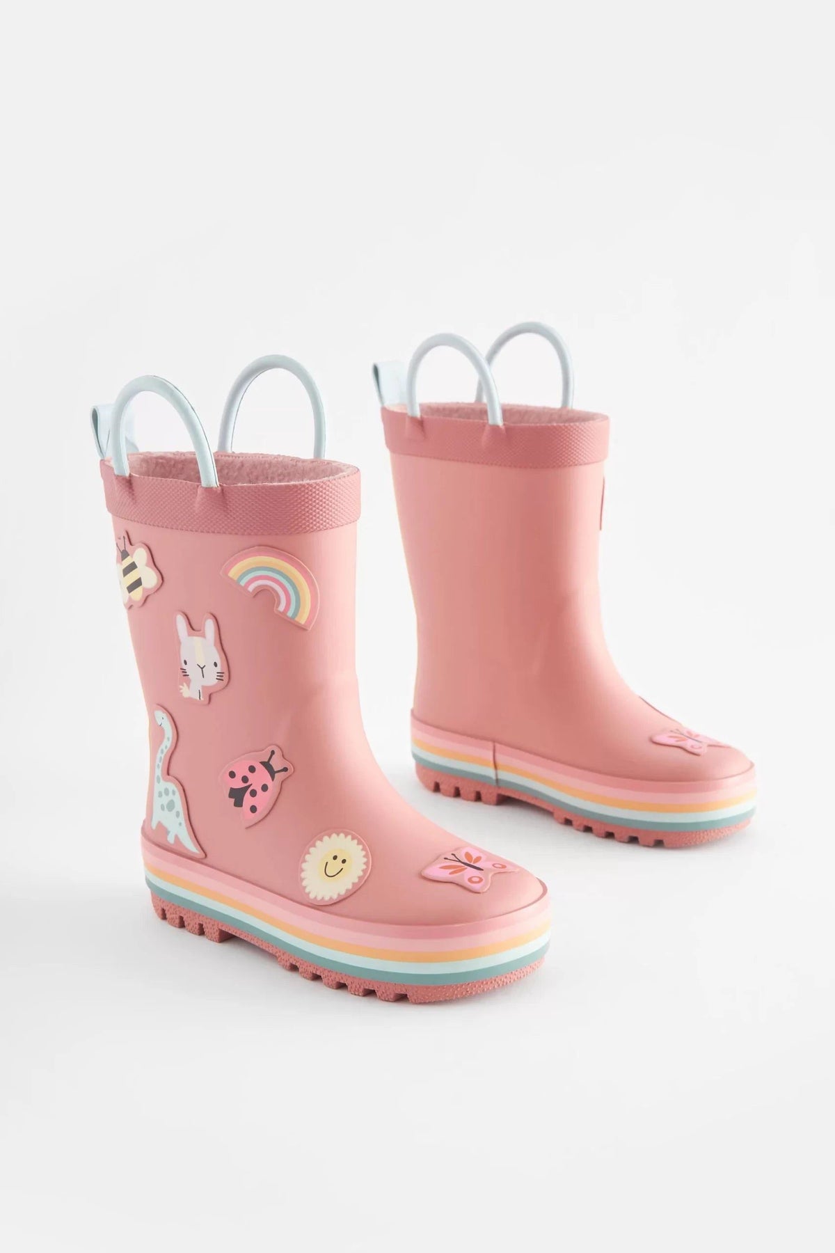 Dinossi - Soft Pembe Yumuşak Tabanlı Kız Çocuk Polarlı Yağmur Çizmesi - 29