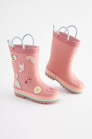Dinossi - Soft Pembe Yumuşak Tabanlı Kız Çocuk Polarlı Yağmur Çizmesi - 29