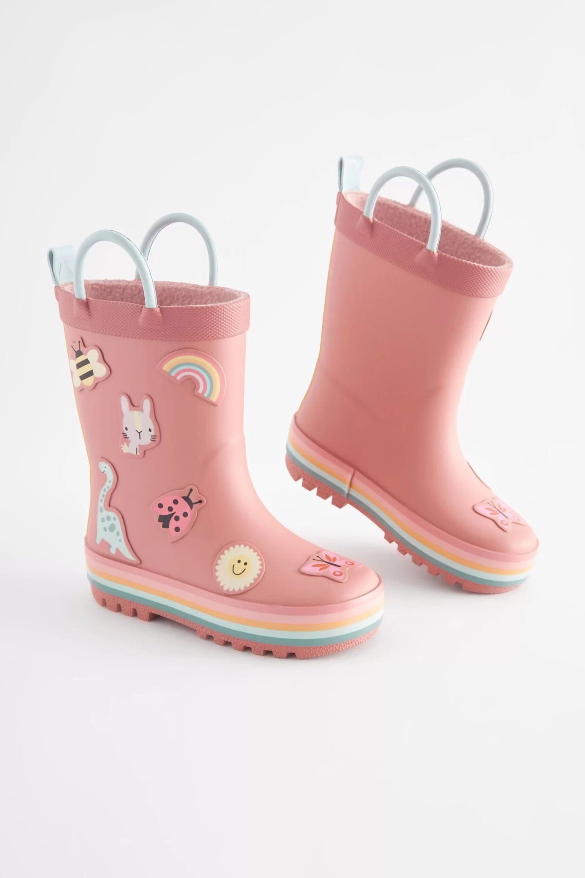 Dinossi - Soft Pembe Yumuşak Tabanlı Kız Çocuk Polarlı Yağmur Çizmesi - 30.5