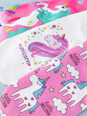Dinossi - Unicorn Kız Çocuk 3'lü Çorap Seti
