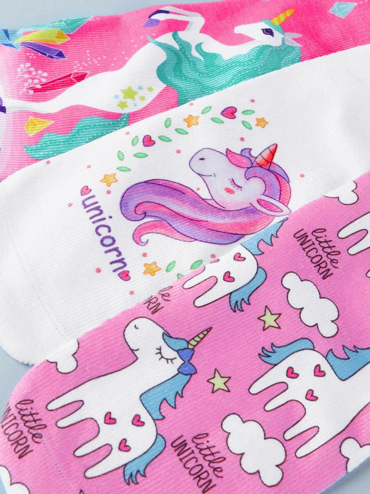 Dinossi - Unicorn Kız Çocuk 3'lü Çorap Seti