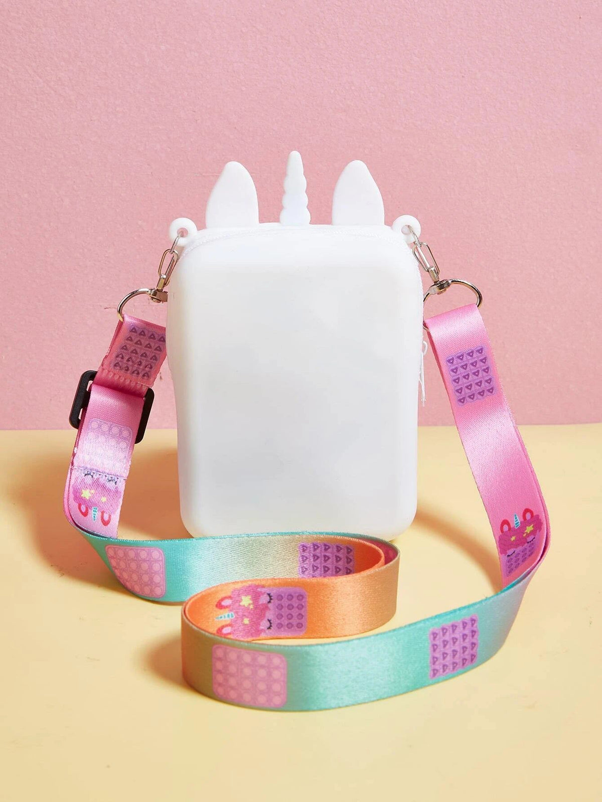 Dinossi - Unicorn Popit Tasarımlı Beyaz Kız Çocuk Omuz Çantası