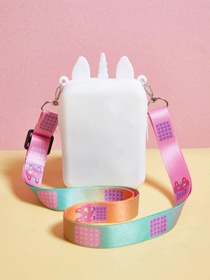 Dinossi - Unicorn Popit Tasarımlı Beyaz Kız Çocuk Omuz Çantası