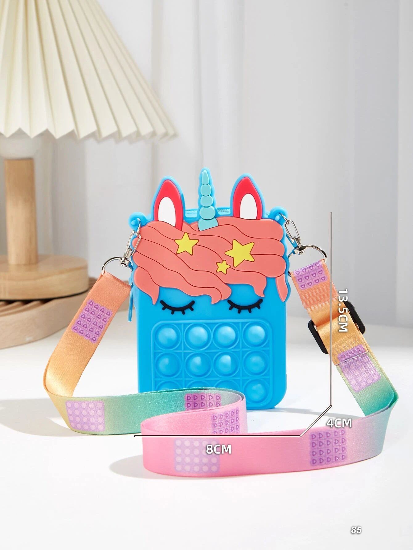 Dinossi - Unicorn Popit Tasarımlı Mavi Kız Çocuk Omuz Çantası
