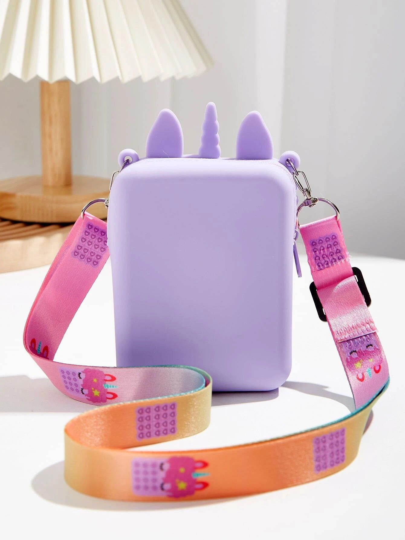 Dinossi - Unicorn Popit Tasarımlı Mor Kız Çocuk Omuz Çantası