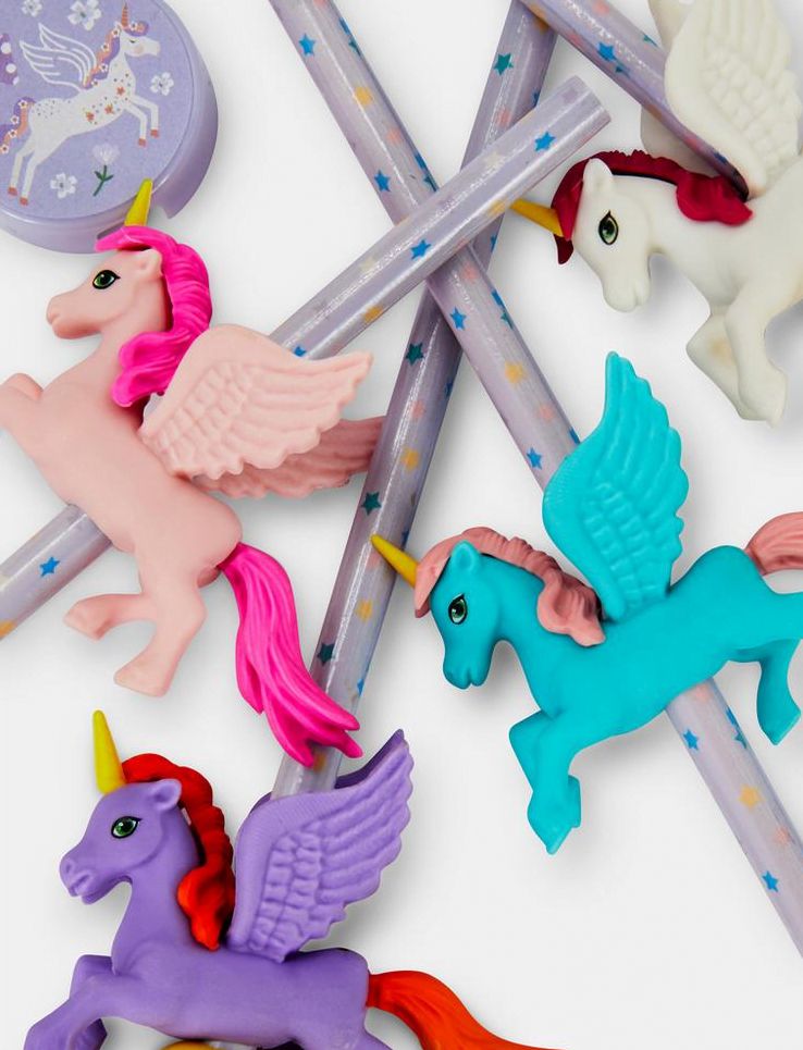Dinossi - Unicorn Silgi, Kalemtraş ve Kalem Seti