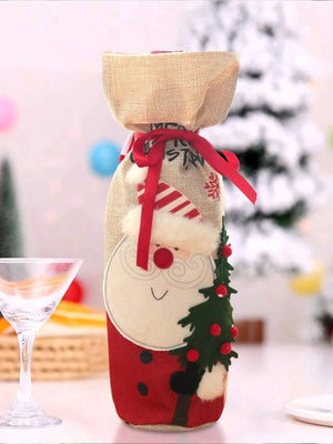 Dinossi - Yılbaşı Noel Baba Peluş Şarap Şişesi Giydirme Elbisesi